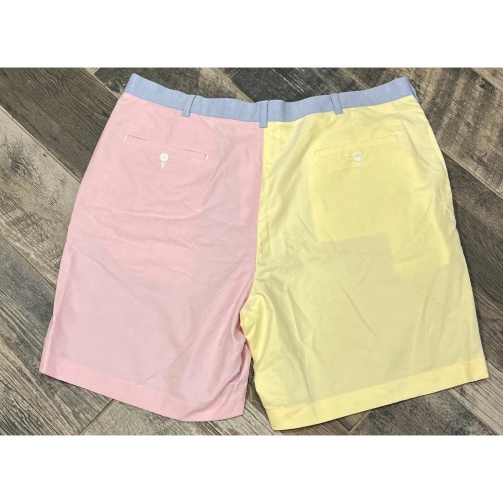 Brooks Brothers Shorts Mens Pastel Colorblock Chino Preppy Size 40